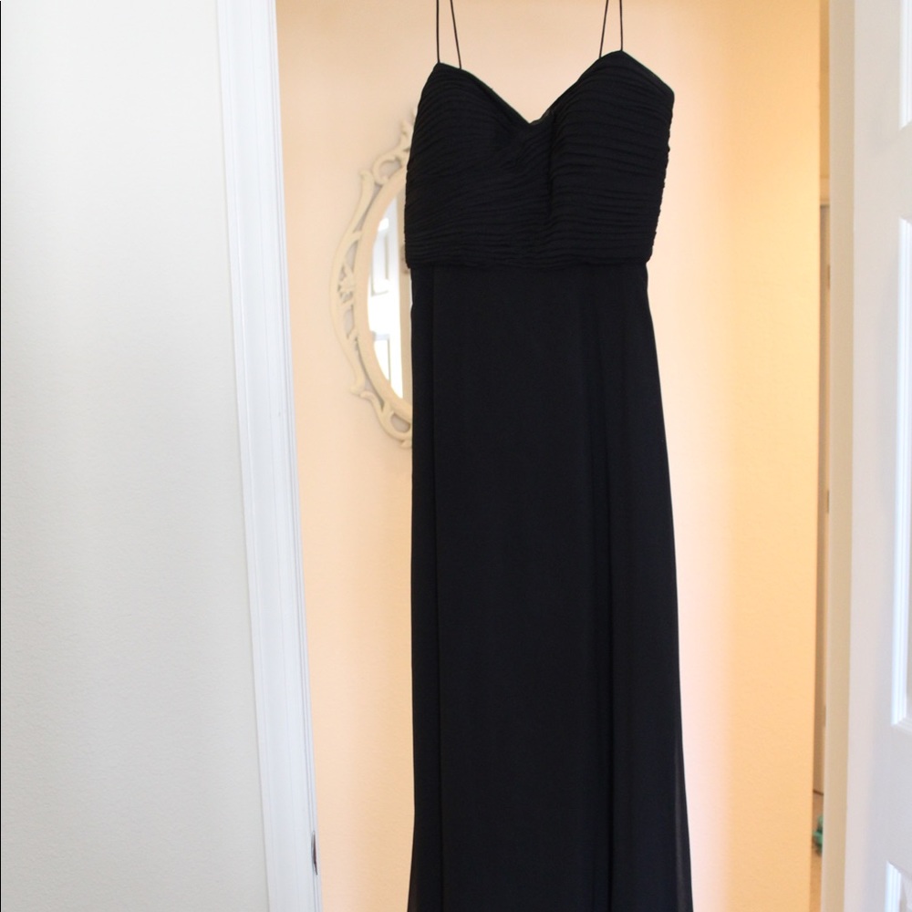 J S Collections Black  Spaghetti Strap Gown